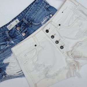 Abercrombie low rise distressed button fly women's shorts bundle